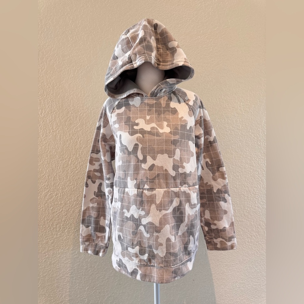Xersion Boys XL 18/20 Gray Camo Hoodie Kangaroo Pocket